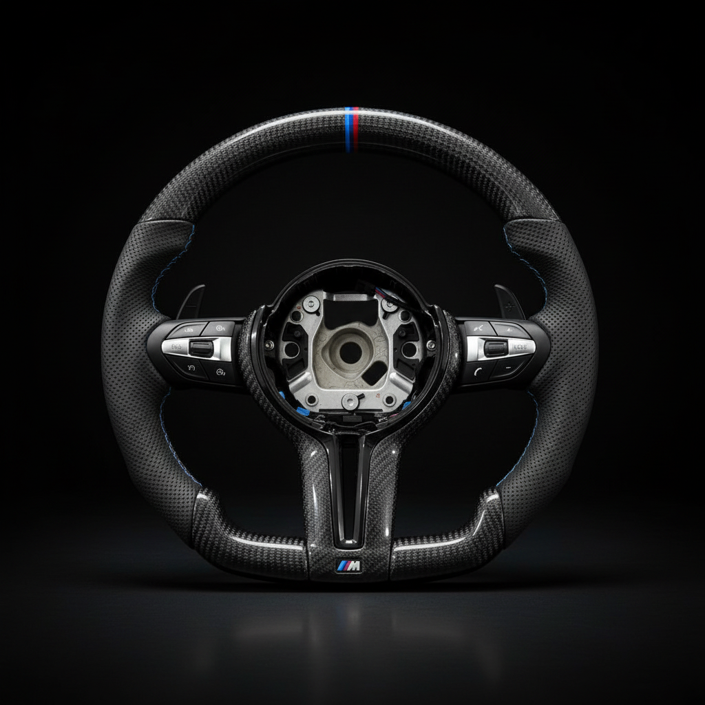 Volante BMW M fondo negro elegante