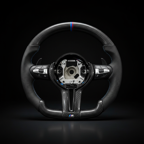 Volante BMW M fondo negro elegante